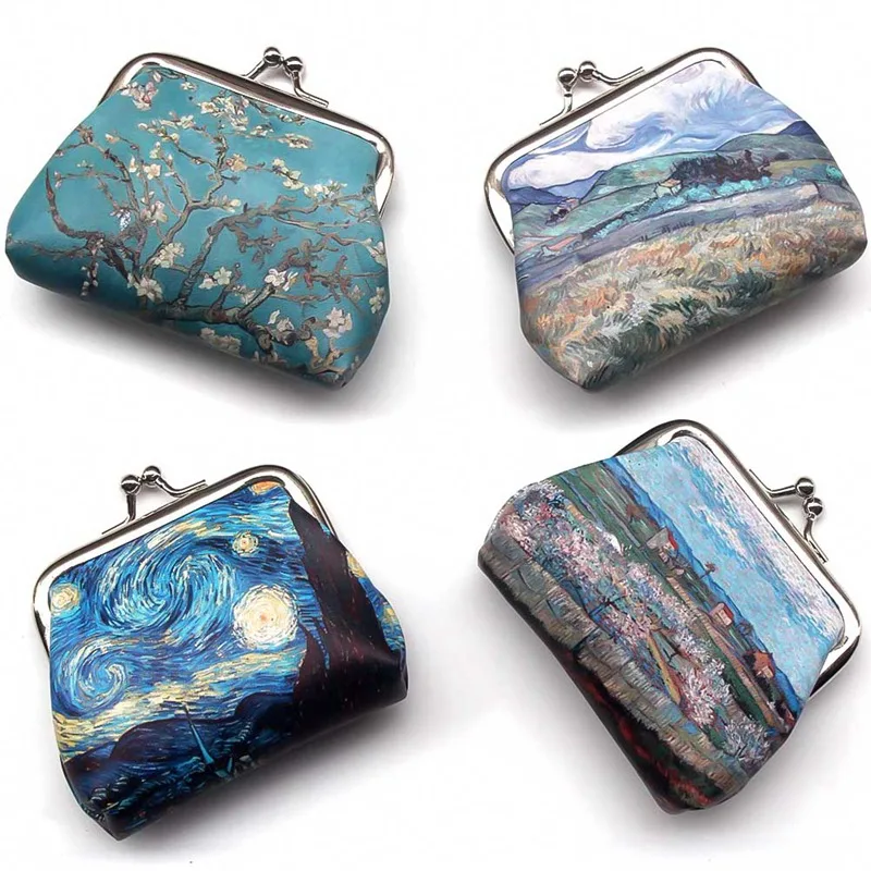 

Vintage Women Printing Coin Purses Girl Hasp Zero Wallet Ladies Clutch Change Purse Female Mini Money Bag PU Leather