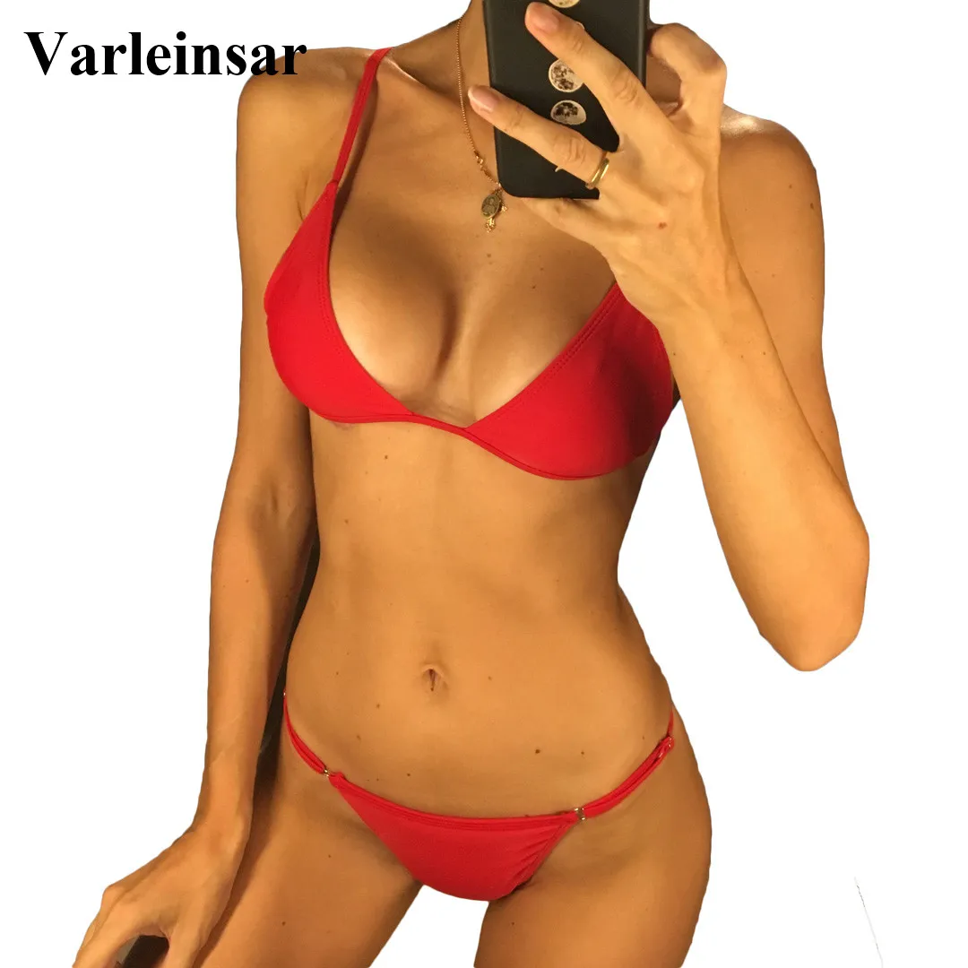 

Adjustable Straps Brazilian Bikini 2019 Female Swimsuit Women Swimwear Two-pieces Bikini set Bather Bathing Suit Swim Lady V516R