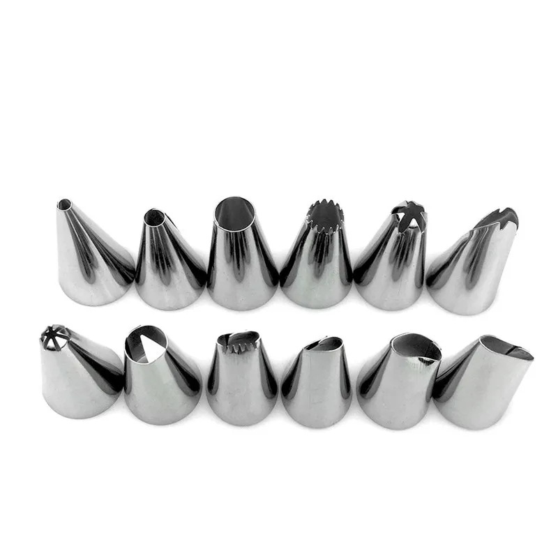 14PCS/SET Silicone DIY Icing Piping Cream Pastry Bags + 12PCS Nozzle Set Cake Decorating Tools Mould + Coupler Converte 14PCS/SET Silicone DIY Icing Piping Cream Pastry Bags + 12PCS Nozzle Set Cake Decorating Tools Mould + Coupler Converte