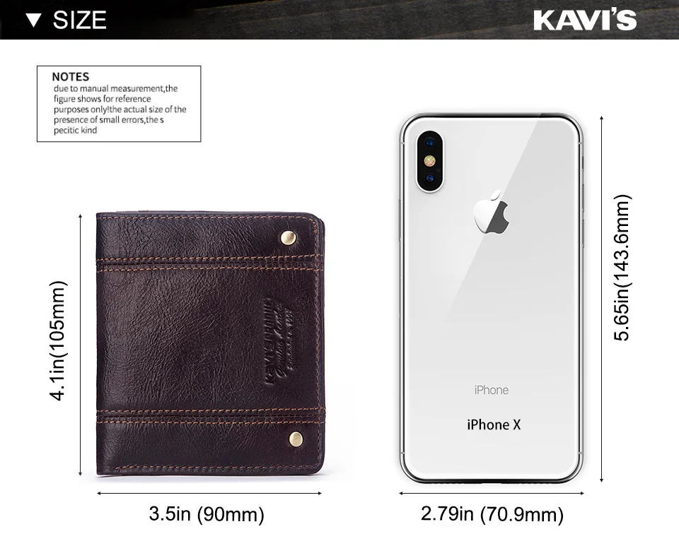 KAVIS Free Engraving Genuine Leather Wallet Men Coin Purse Male Cuzdan PORTFOLIO Portomonee Mini Slim Man ID Card Holder