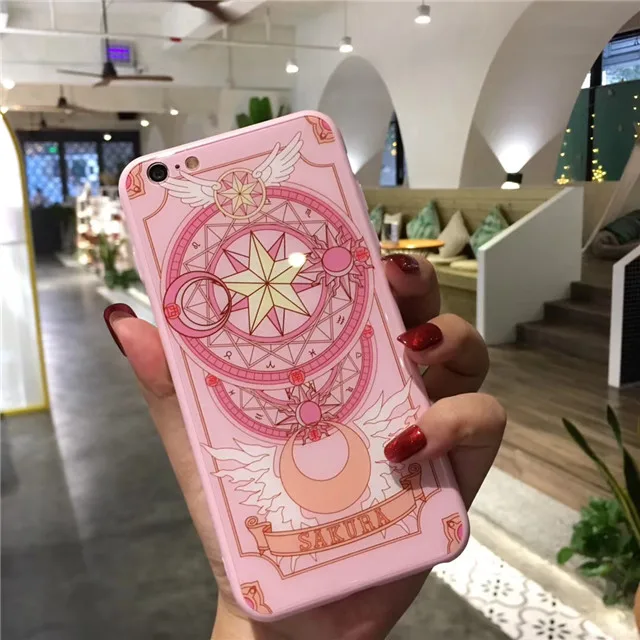 Для iPhone 6 6S 7 8 Plus XR X XS Max Sailor Moon Cardcaptor Sakura стеклянный жесткий чехол для телефона+ Защитная пленка для экрана из закаленного стекла