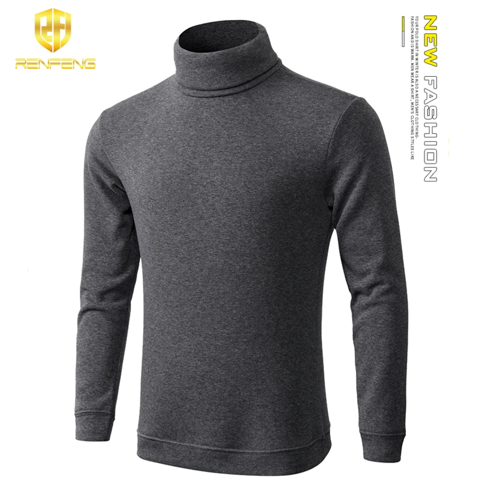 Brand Turtleneck Mens Winter Thermal Underwear Cotton Long Johns plus velvet thickening Tops High Neck Long Sleeve Undershirt (6)