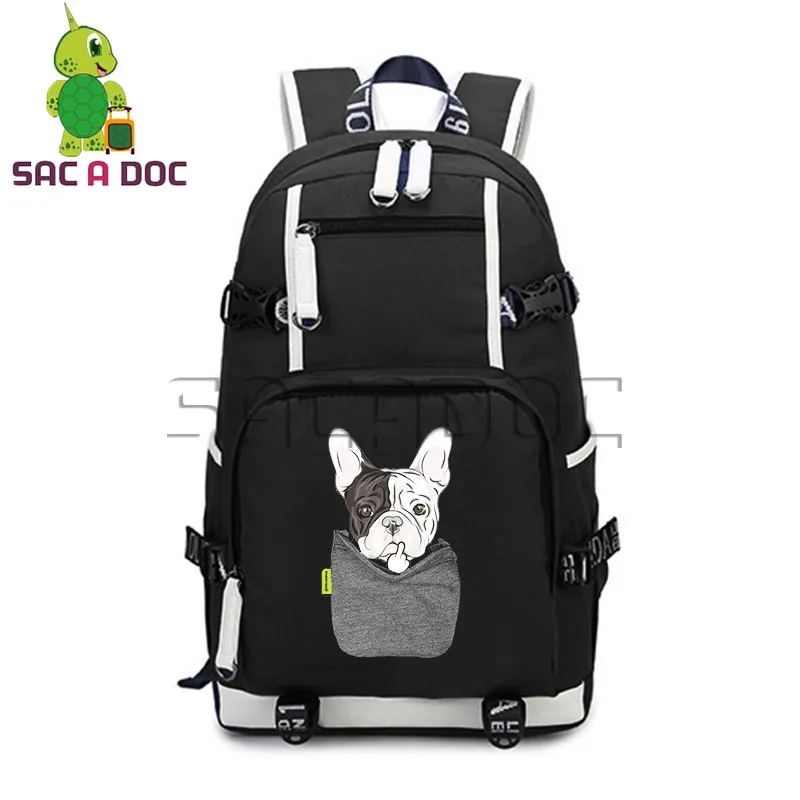 

Funny Pocket Dog Backpack Women Men Canvas Backpack Laptop Backpack Travel Bag Teenage Boys Girls Large Capacity School Bookbags
