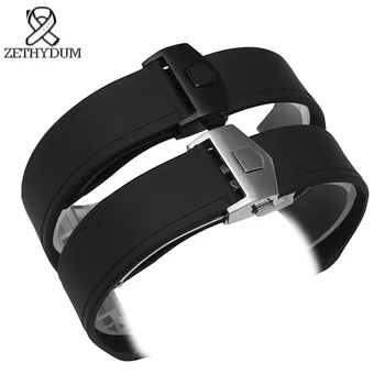 

Silicone watch strap waterproof rubber bracelet 22mm black watch belt wristwatches band watch accessories