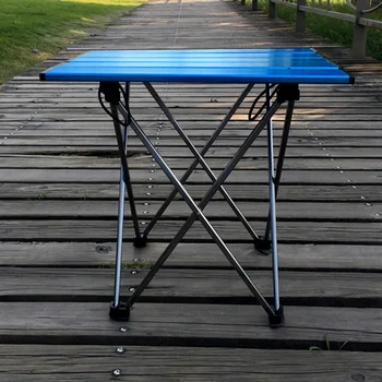 

Light Camping Table Portable Foldable Folding BBQ Blue Mini for Backpack Desk Traveling Outdoor 7075 Al Alloy Ultra-light Table