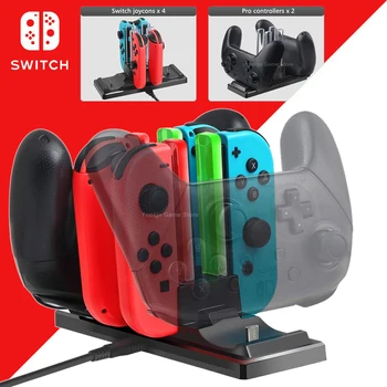 

6 in 1 Nintend Switch Charger Stand 4 Joycon & 2 Pro Controller LED Charging Dock for Nitendo Switch Nintendoswitch Accessories