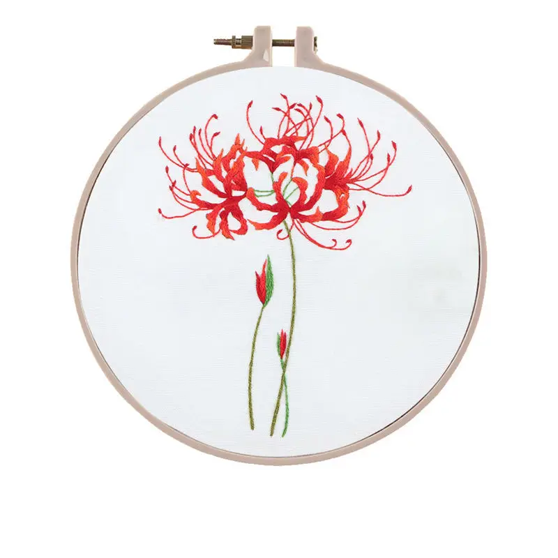 DIY лента Цветочная круглая вышивка набор игла вышивка искусство шитье ремесла домашний декор - Цвет: 24
