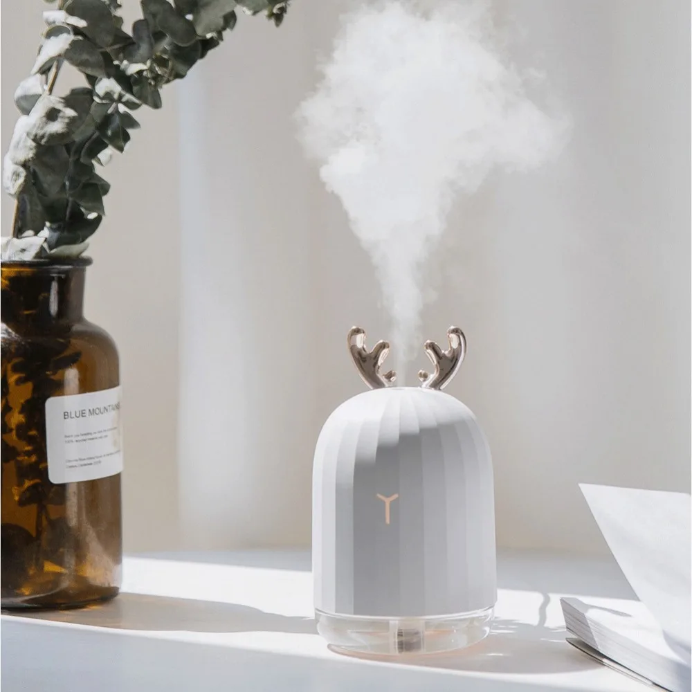 

220ML Mini Air Humidifier with LED Night Light Aroma Essential Oil Diffuser Car USB Fogger Mist Maker for Home Office & Car
