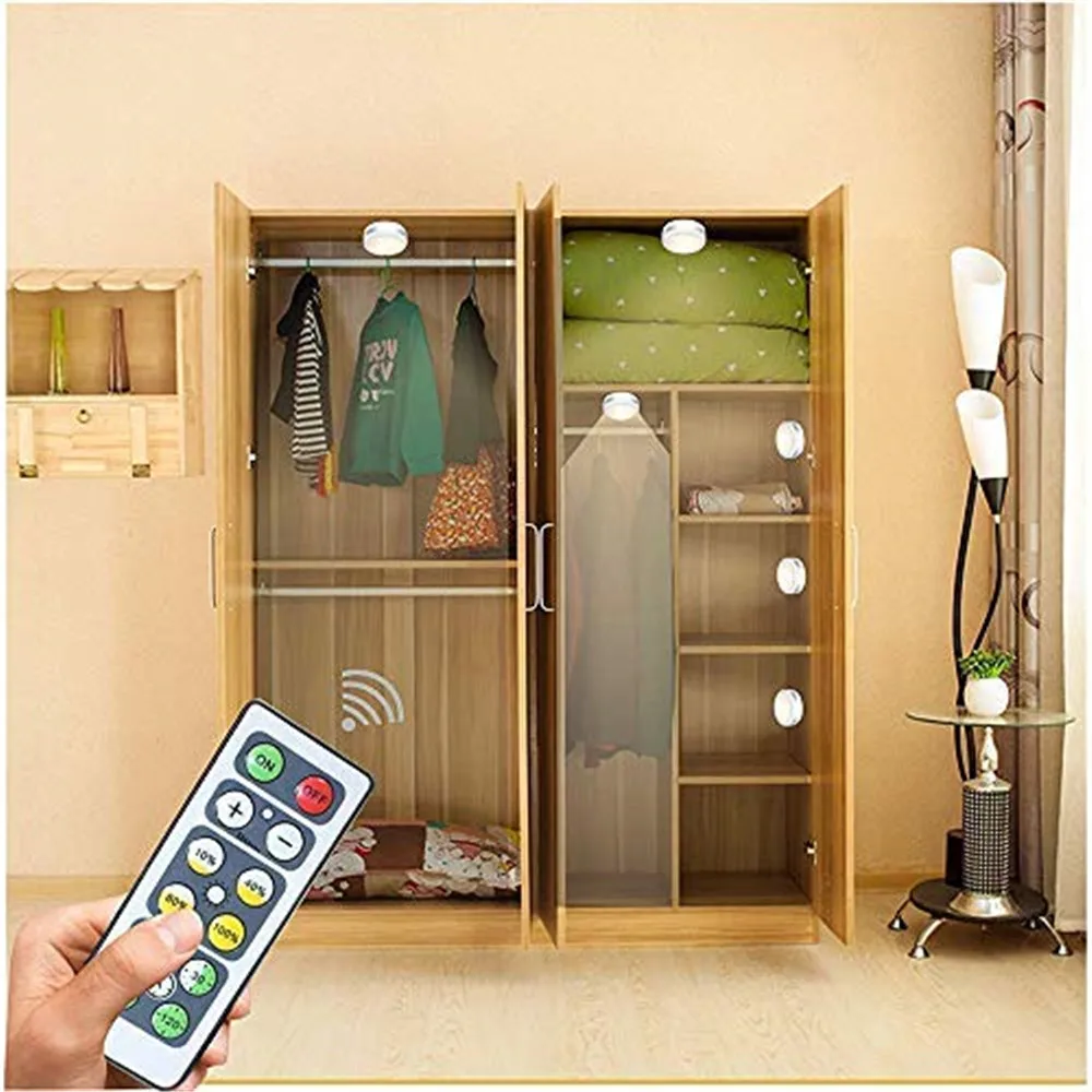  Mini led under cabinet light AAA battery powered Home night lamp with Remote Wireless lighting for  - 32958980318