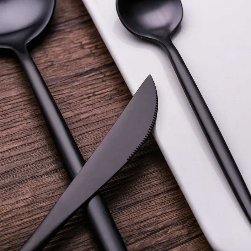 Набор посуды из нержавеющей стали 304 4 шт./компл.|western dinnerware|stainless steel foodblack dinnerware |