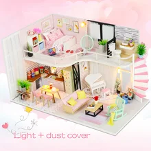 Puppenhaus Miniatur DIY Puppenhaus Mit Möbel Holz Haus Warten Zeit Kaffee Haus Spielzeug Für Kinder GRILS Geburtstag M035