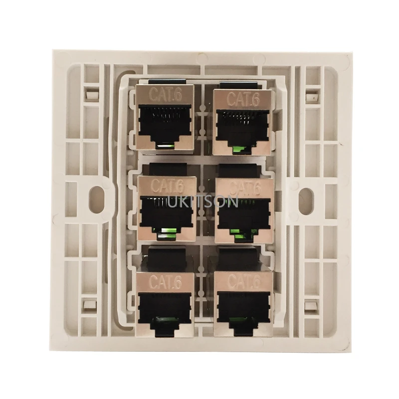 6 Ports Shield Type CAT6 RJ45 Female Wall Panel pic 3