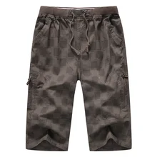 Новинка, хлопковые шорты высокого качества для мужчин размера плюс, облегающие Панталоны