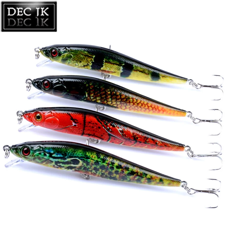 4PCS Hard Fishing Lure Crankbaits Minnow With Hook Tackle Jerkbait Peche Trolls Artificial Bait For Pike 3D Eyes Fish Sea Lures (10)