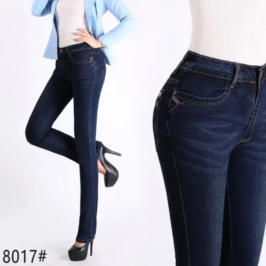 Женские джинсы тонкие Femme Pantalona весенние прямые с высокой талией женские размера