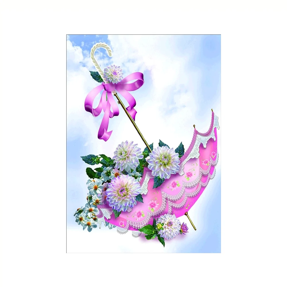

Diamond Painting Cross Stitch Diy Embroidery Umbrella Round Drill Mosaic Beads Pasted Needlework