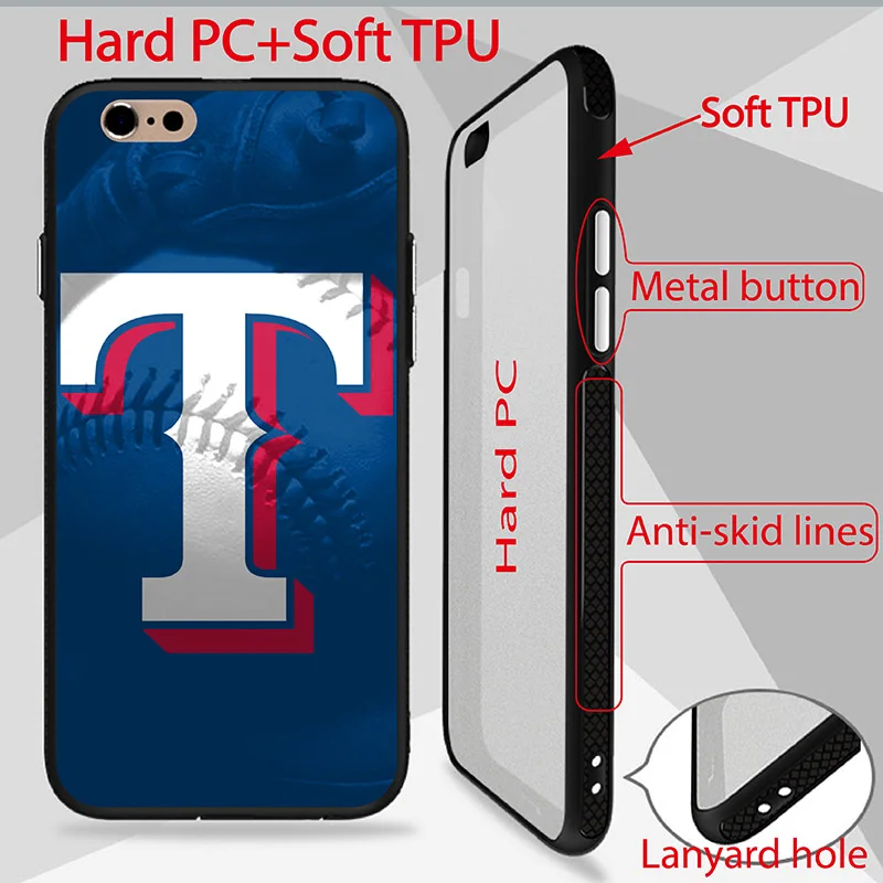 Texas rangers baseball Patterned Case For iPhone 6S Cover high quality