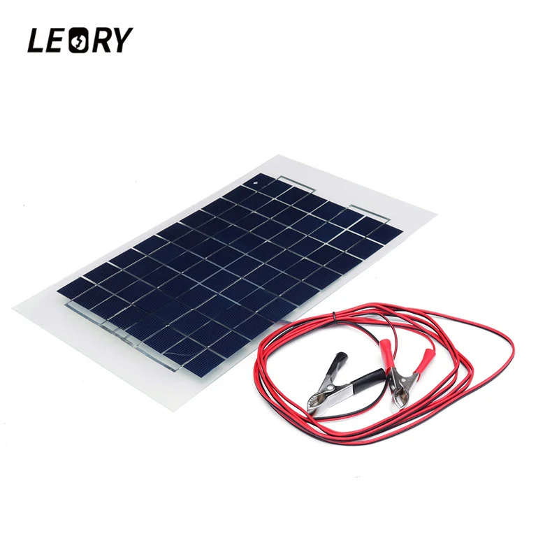 10W Solar Panel Mono Module With 3M Cable Blocking Diode,Alligator Clips
