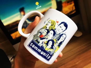 

New Community White Ceramic Coffee Tea Cup Mug Family Portrait