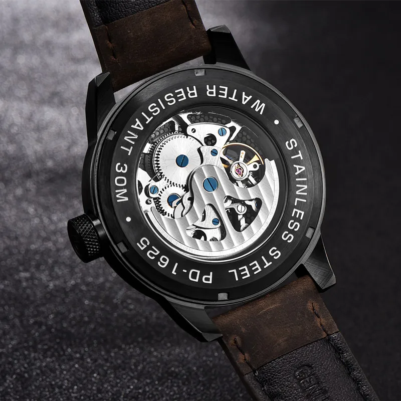 Модные Роскошные Брендовые Часы Pagani Leather Tourbillon автоматические мужские часы