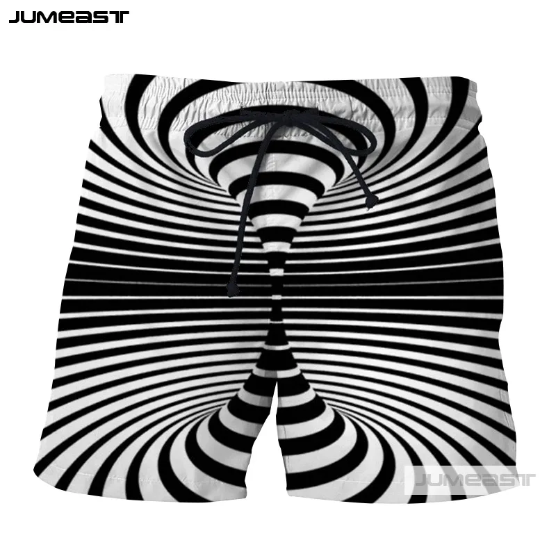 Jumeast Новая мода Vertigo дизайн 3D печатных для мужчин/для женщин Короткие повседневные свободные брюки размеры Короткие Новинка доска шорты для ж