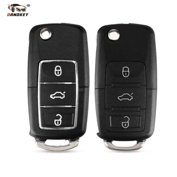 

DANDKEY Flip 3 Buttons Remote Key Case Shell For VW VOLKSWAGEN GOLF PASSAT Tiguan Polo D25 With/Without Blade With Groove