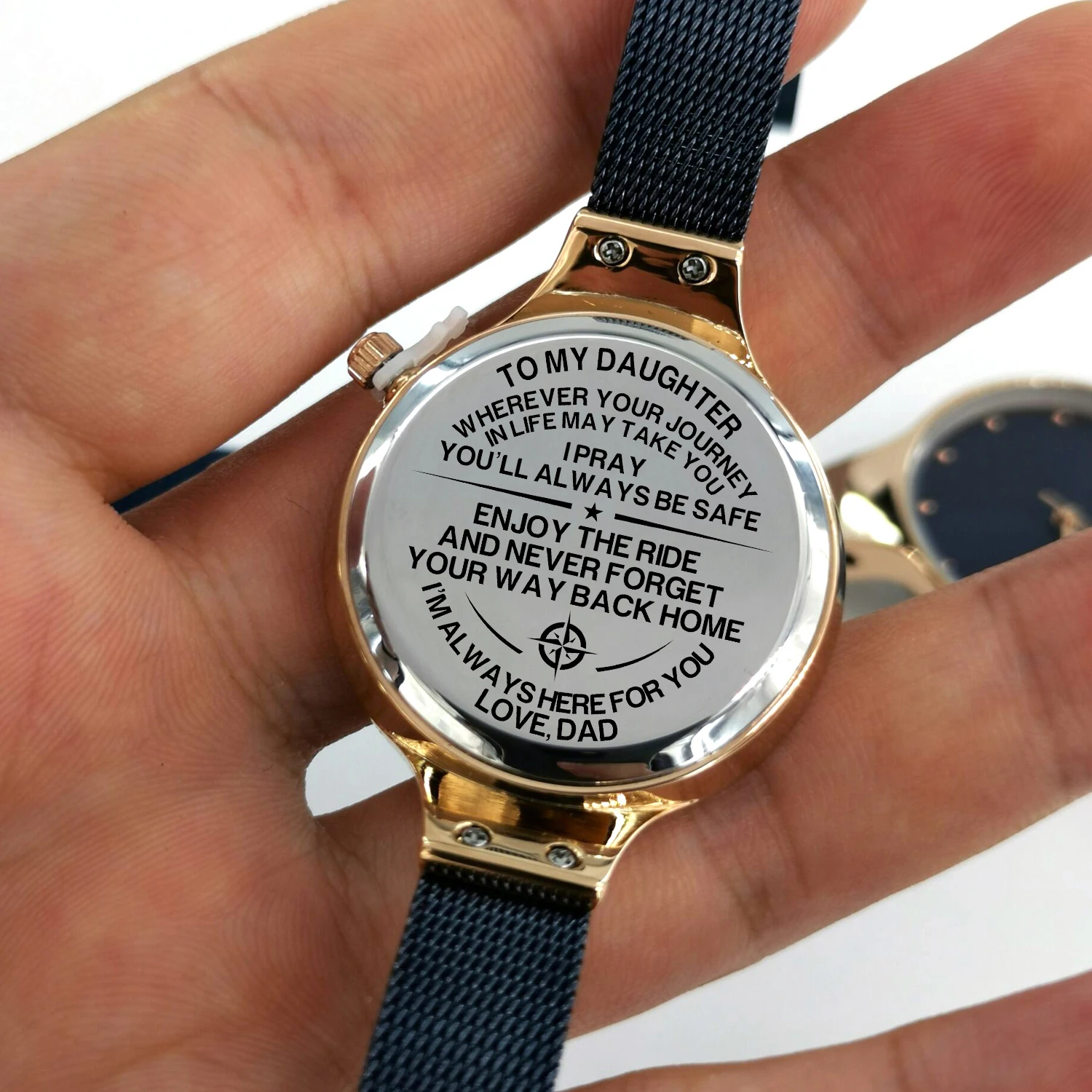 M4800-2 для папы и дочери роскошный гравированный из нержавеющей стали часы Автоматические кварцевые простые Стильные женские часы наручные часы для девочек