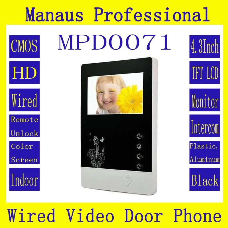 

Hot Selling  Professional Smart Home 4.3 inch Screen Video Intercom Phone,Indoor Monitor Video Doorphone DoorBell D71a
