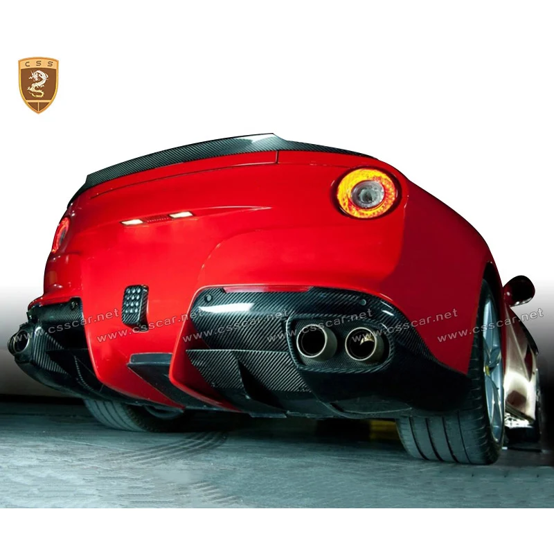 Для F12 полностью углеродного волокна RZ стиль наборы тела Передние Губы задний бампер спойлер сторона юбки для Ferrari F12 2013- автомобиль аксессуары