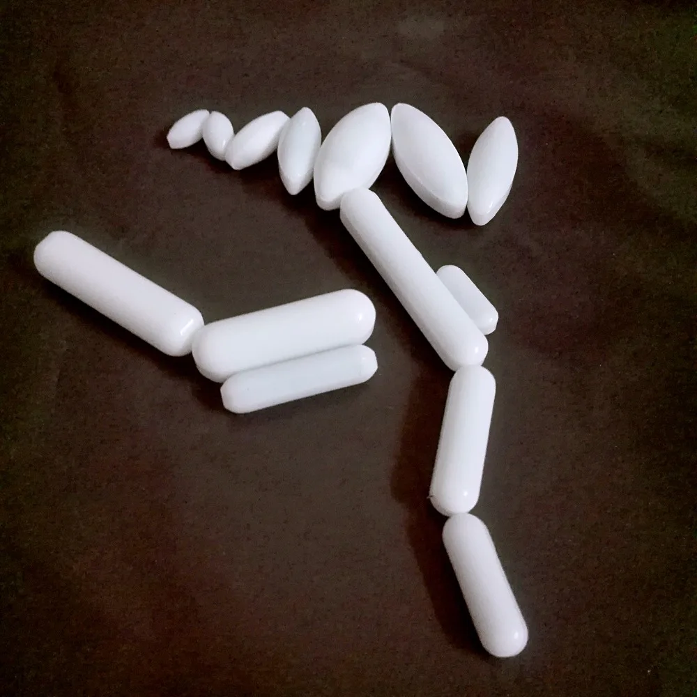 14pcs , Magnetic Stirrer Mixer Stir Bars White Color , Diffent Size !