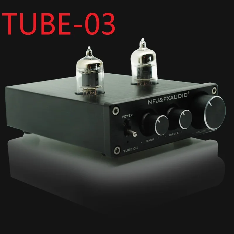 Comprar 2019 FX Audio New TUBE 03 Mini Audio Tube pre amperios DAC Audio con graves agudos ajustables DC12V 1.5A fuente de alimentación