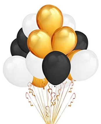 

60pcs 10inch Mixed Gold Black White Latex Balloons Wedding Baby Girl Shower Birthday Party Decoration