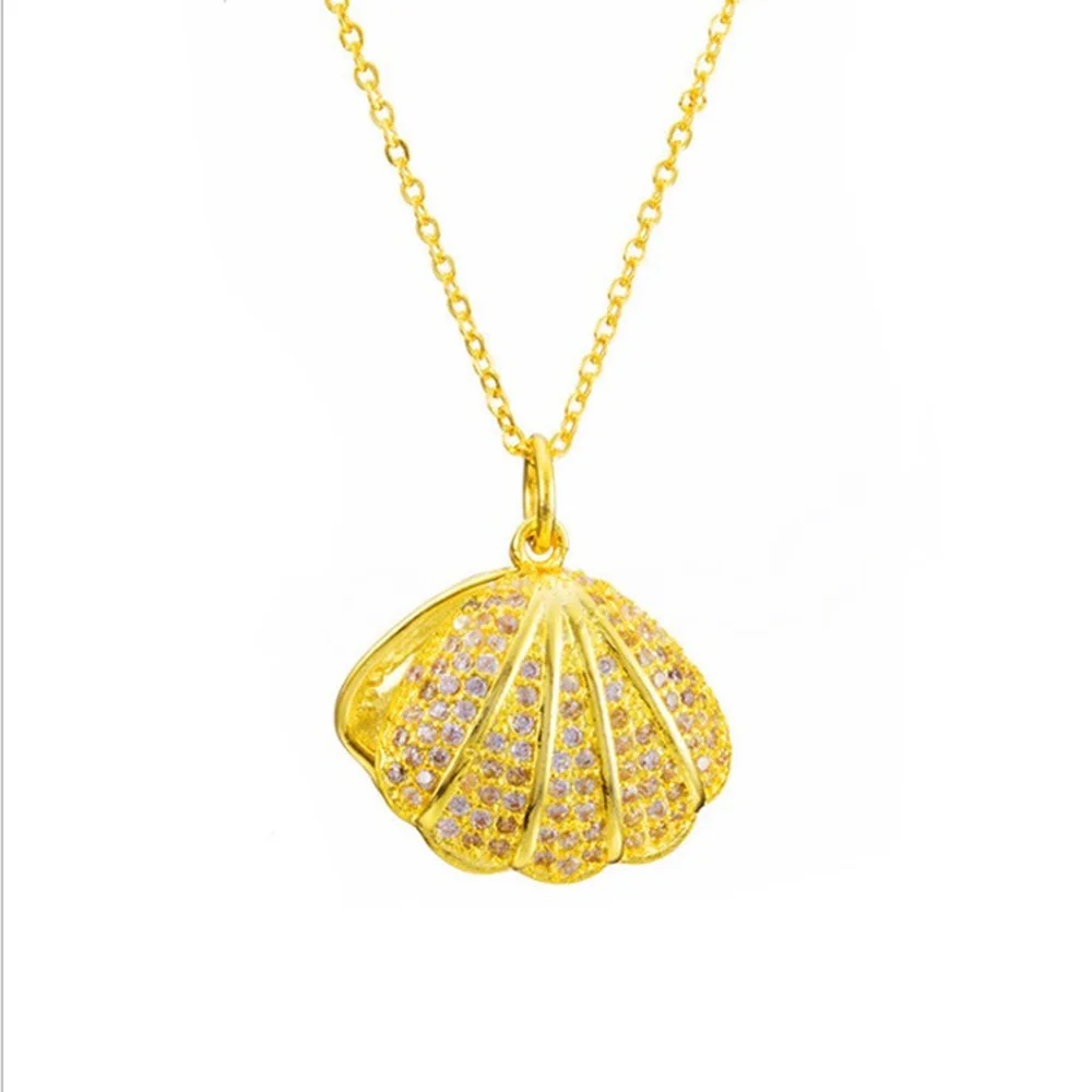 

Sweet Pearl Shell Necklace Fan Pendant Japanese and Korean Fashion Life Pendants Choker Necklaces for Women
