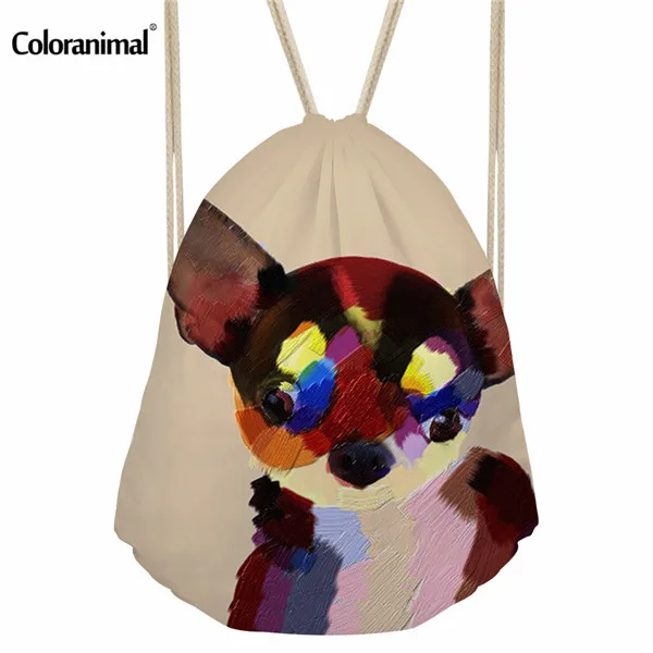 Coloranimal Art paint собака породы Бигль принт женская сумка на шнурке Повседневный терьер шаблон Cinch Рюкзак-мешок мужские сумки на плечо - Цвет: CC1393Z3