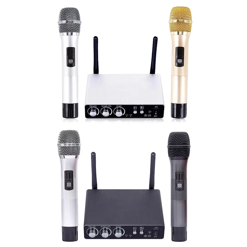 

New Arrival Adjustable Echo Volume Digital Low Distortion K28 Wireless Dual Channel Microphone