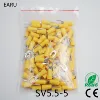 Connecteur de fil Terminal de furcation jaune SV5.5-5, 100 pièces, bornes de câblage isolées de Type fourche, jaune pour AWG 12-10 SV5-5 SV ► Photo 1/4