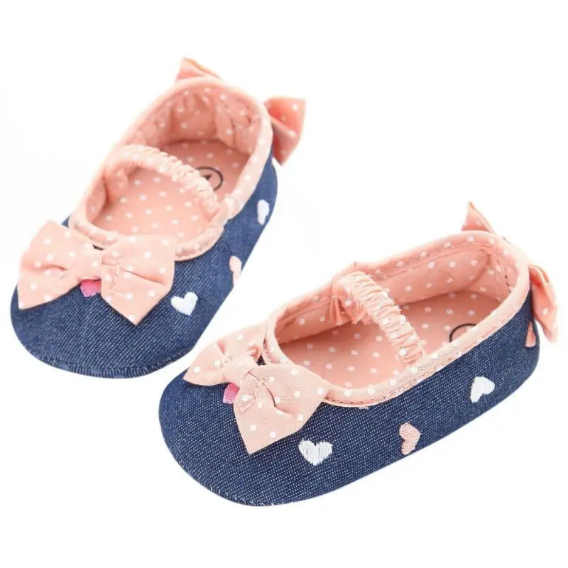 

0-18 M Bow Prewalker Crib Baby Shoes Toddler Baby Girl Soft Sole Shoes First Walkers