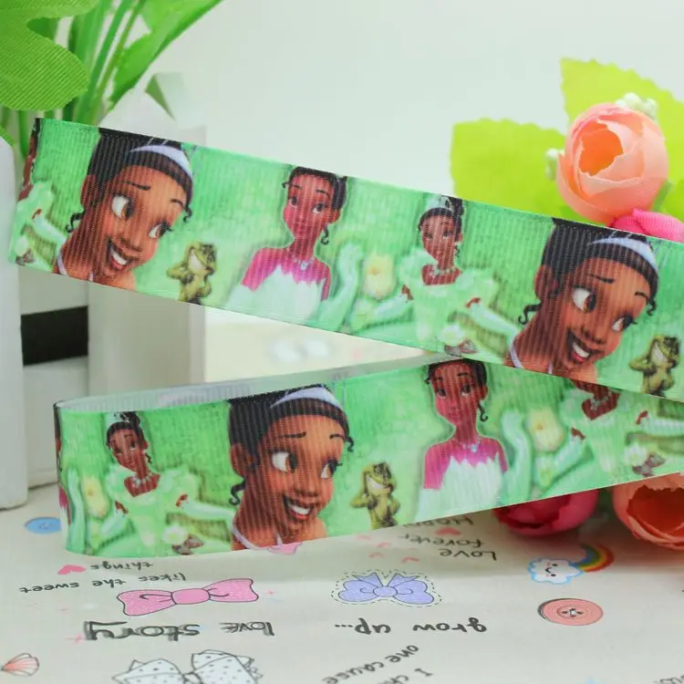 7 8 Free Shipping Princess Frog Printed Grosgrain Ribbon Hairbow
