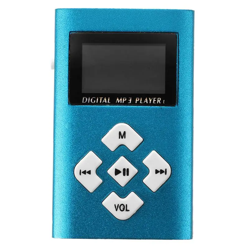 USB разъем ЖК-экран мини MP3-плеер 32 ГБ Micro SD TF(синий