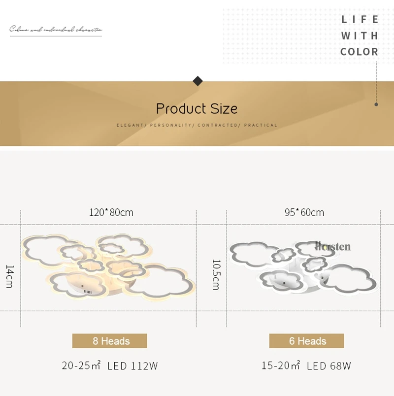 Horsten White Clouds High Power LED Ceiling chandelier For Living Room Bedroom Home Modern Led Chandelier Lamp Fixture (7)