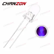100pcs 5mm Ultraviolet 395nm 400nm UV LED Diode Light Emitting Lamp 20mA 5 mm (Ultra Violet Purple 5 mm Round Water Clear Lens)