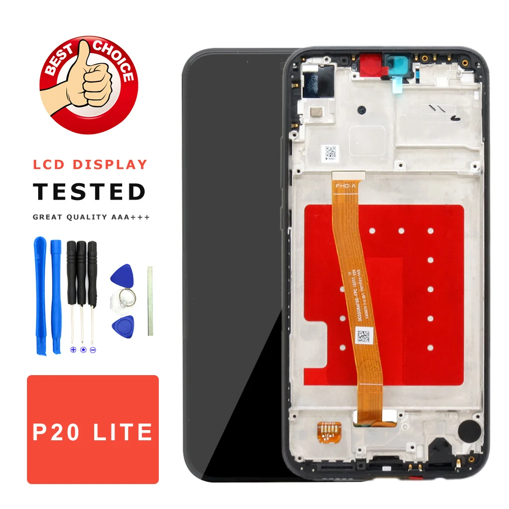 Для Huawei P20 Lite ЖК-дисплей сенсорный экран с рамкой сменный для HUAWEI дисплей ANE-LX1 ANE-LX3