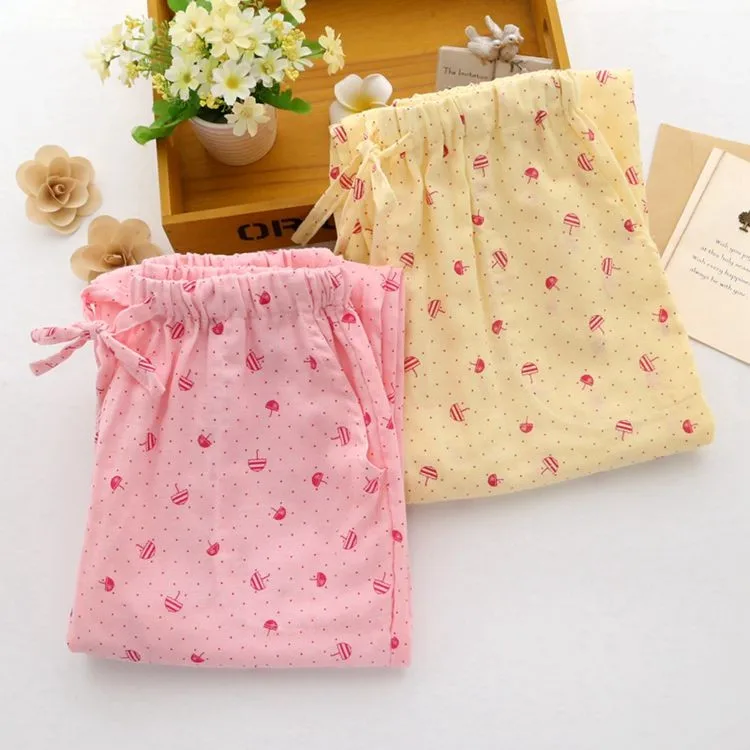 Для женщин хлопок весна-осень сна со свежим цветочным Lounge Штаны хорошее качество пижамы Штаны для Для женщин s0140