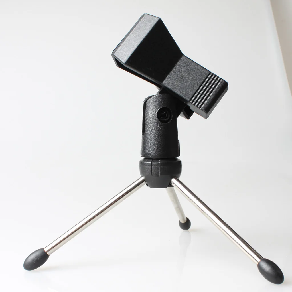 Adjustable Desktop Table Microphone Mic with Spring Clip Holder Stand Tripod use on a table or desk