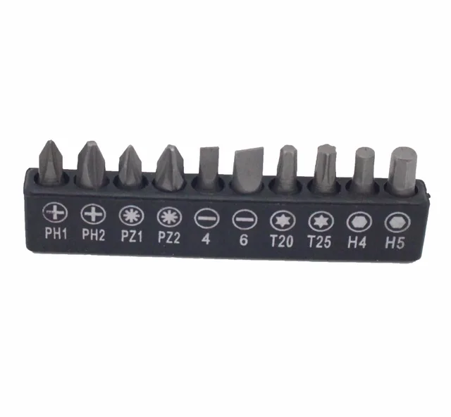 Buy 10pcs screwdriver bit set 25mm Electric screwdriver bit set PH1 PH2 PZ1 PZ2