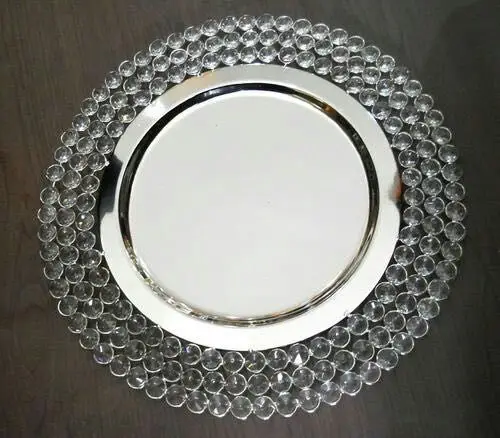 

free shipping , crystal chareger plate , charger tray , for wedding decoration