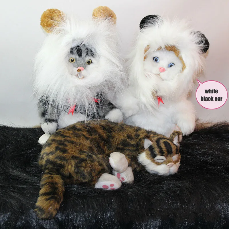 Apaulapet Pet костюм парик льва для собаки кошки костюм для хеллоуина с ушками - Цвет: White