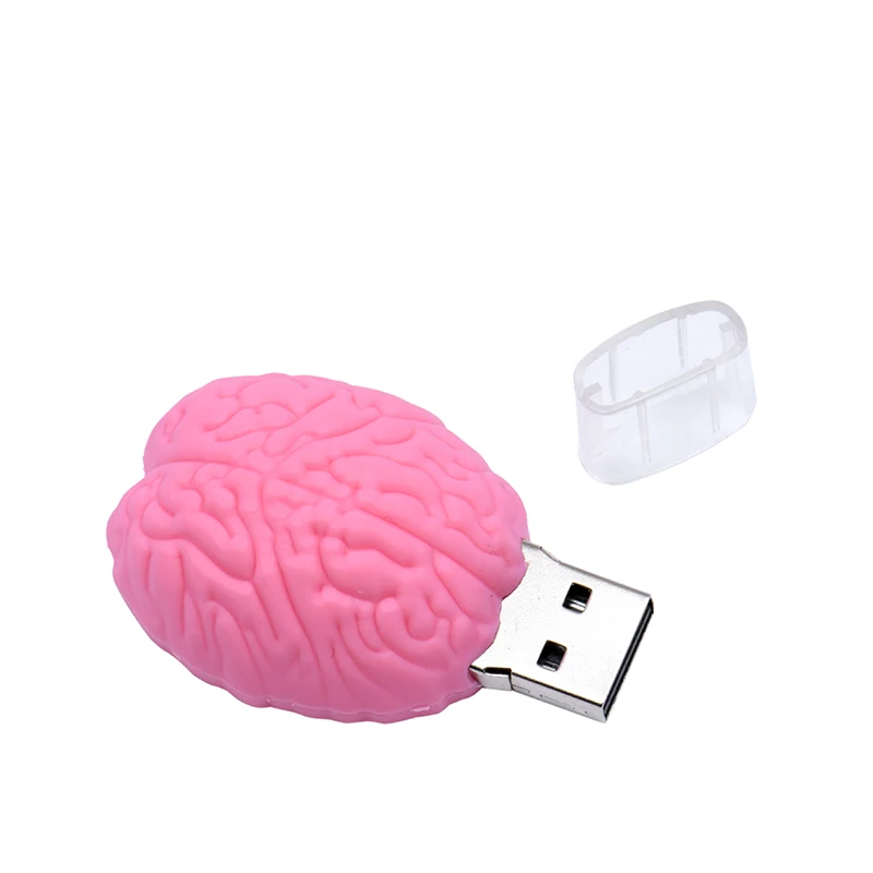 Pink SHANDIAN Мода Usb Flsh Drive 64 ГБ 32 ГБ 16 ГБ 8 ГБ 4 ГБ мультяшный мозговой модель Флешка Симпатичный Usb карта памяти Реальная емкость Usb ключ - Цвет: Pink