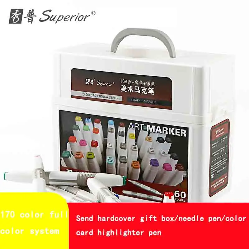 

Superior Artist Double Marker Set pen Set Oily Student Professional Hand Painted 36/48/60 Color Design Marker Sketch Marker