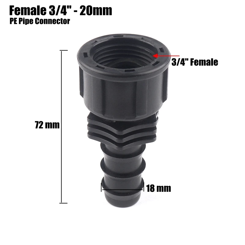 5 шт. 1/" 3/4" гнездовой коннектор для орошения, соединители для полива полиэтиленовых труб, резьбовые соединители для садовой воды, прямой адаптер для пагода